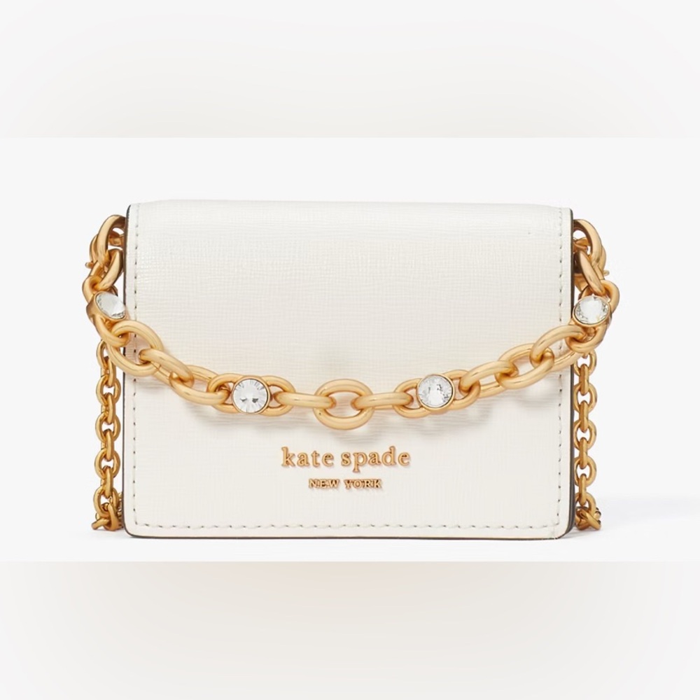 NWT-♠️Kate Spade♠️-Morgan Embellished Chain Card Case